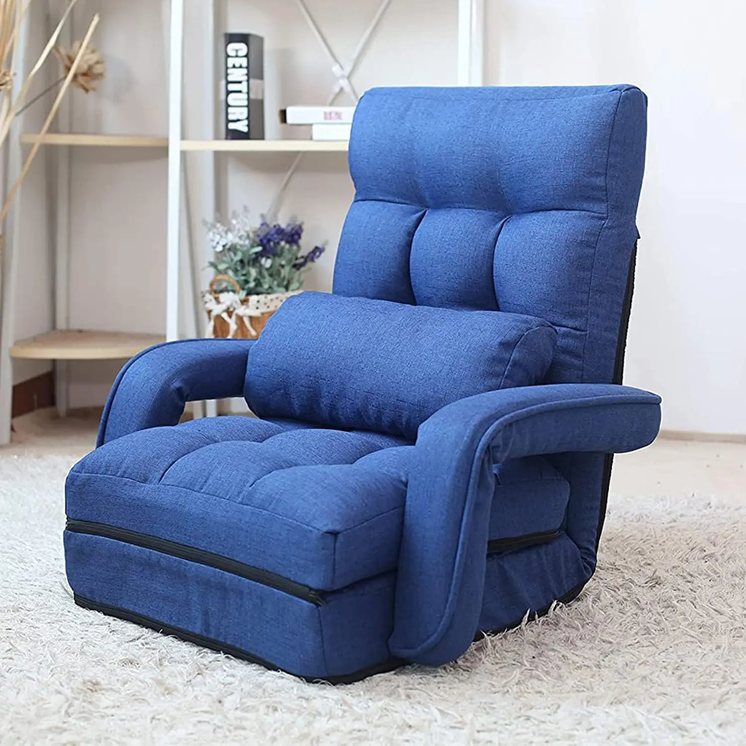 Comfort Corner Indoor Chaise Lounge Sofa, Folding Lazy Sofa Floor Chair, 6-Position Folding Padded Lounger Bed with Armrests
Comfort Corner Indoor Chaise Lounge Sofa, Folding Lazy Sofa Floor Chair, 6-Position Folding Padded Lounger Bed with Armrests
