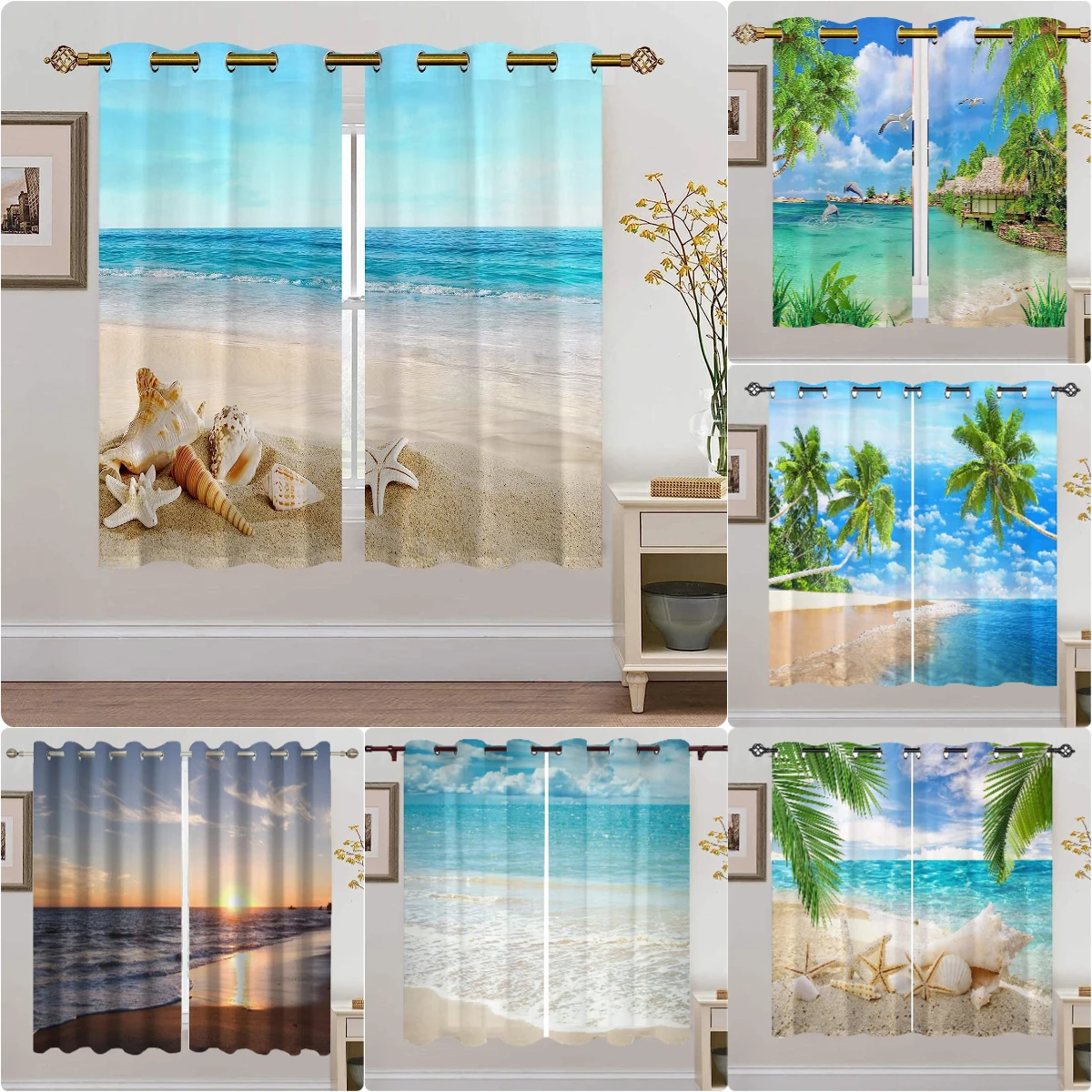 Summer Beach Starfish Curtains Blue Ocean Landscape Curtain for Bedroom Tropical Drapes In Living Room High Shading(70%-90%)
Summer Beach Starfish Curtains Blue Ocean Landscape Curtain for Bedroom Tropical Drapes In Living Room High Shading(70%-90%)