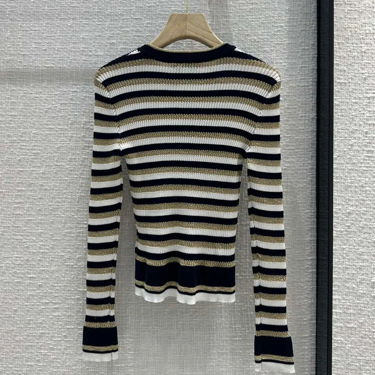 2023 High Quality Fashionable Striped Knit Shirt with Retro Casual and Versatile Design Slim Fitting Top
2023 High Quality Fashionable Striped Knit Shirt with Retro Casual and Versatile Design Slim Fitting Top