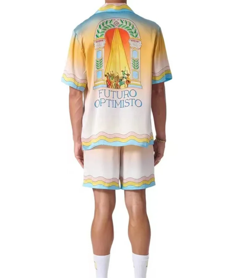 New Gradient Casablanca Silk Shirt Men Women Short Sleeve Hawaii Beach Shirts gym
New Gradient Casablanca Silk Shirt Men Women Short Sleeve Hawaii Beach Shirts gym
