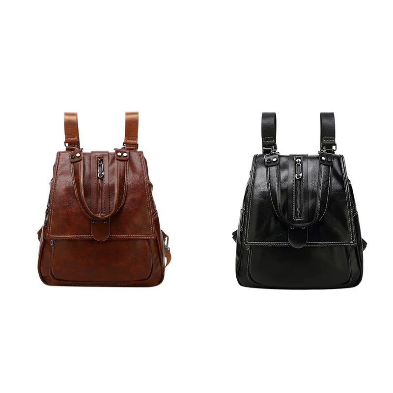 

Women's Backpack Fashion Wild Soft Leather Leisure Travel Bag Multifunction Small Bagpack