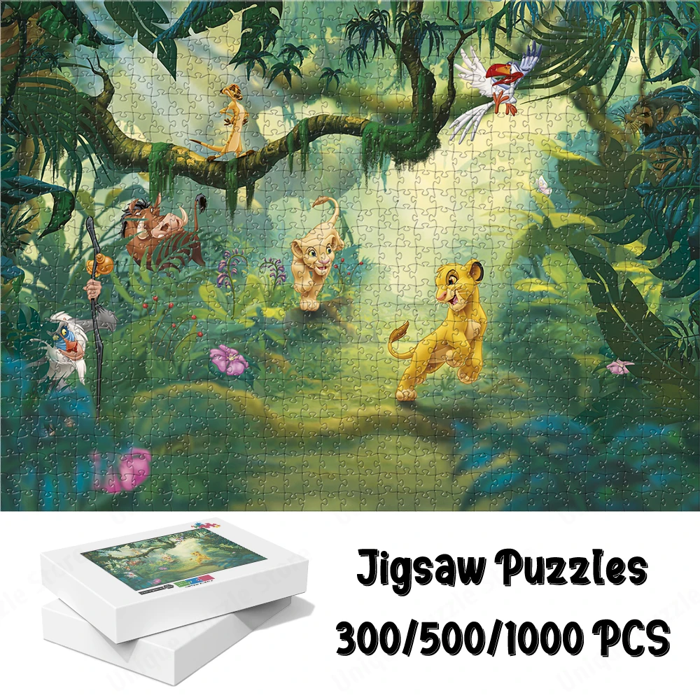 

Король Лев головоломка диснеевские головоломки джунглей для взрослых Мультяшные персонажи игрушки подарок милый маленький лев коллекция Большая головоломка
