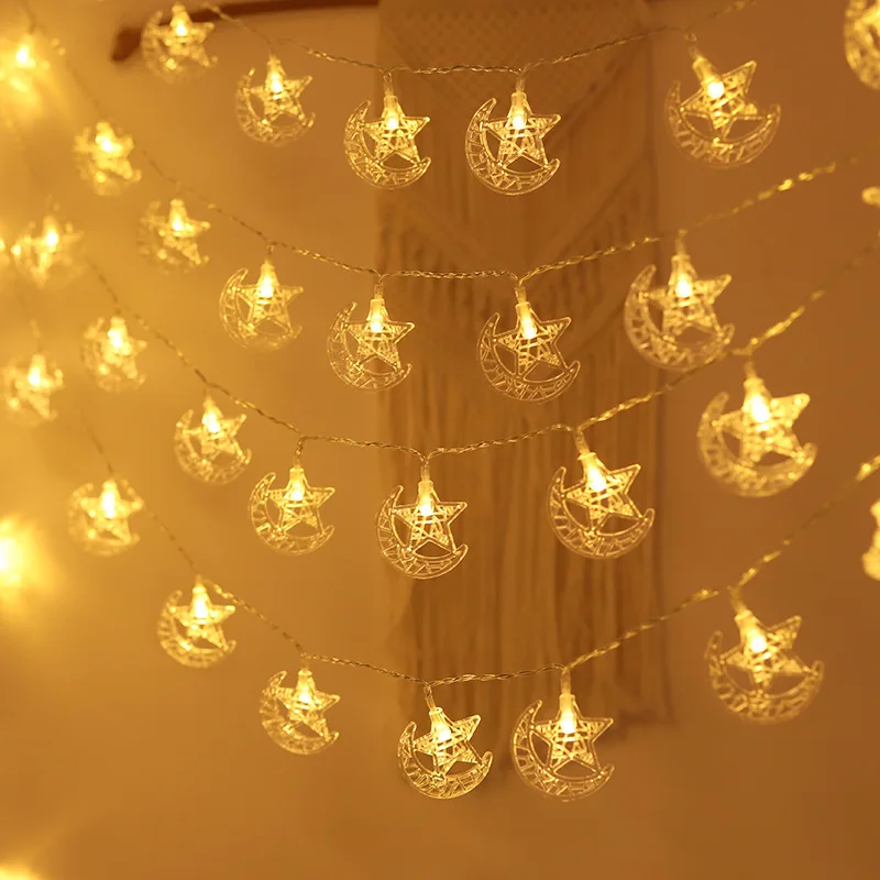 1.8/3M 10/20led Eid Mubarak Star Moon Led String Lights Ramadan Kareem Decoration for Home 2023 Islamic Muslim Party Supplies
1.8/3M 10/20led Eid Mubarak Star Moon Led String Lights Ramadan Kareem Decoration for Home 2023 Islamic Muslim Party Supplies