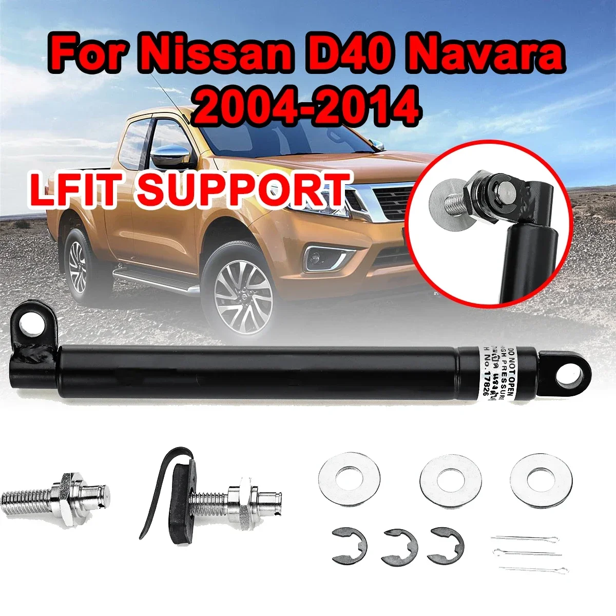 

Автомобильная задняя подъемная дверь, задняя дверь, замедление багажника, газовая амортизационная распорка, демпфер, подъемные опоры, набор стержней, подходит для Nissan Navara D40 2004-2014