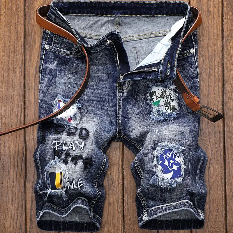 New Baggy Men's Denim with Distressed Straight 3D Embroidery Patch Hole Design Casual Classic Luxury Korean Fashion Jeans Shorts
New Baggy Men's Denim with Distressed Straight 3D Embroidery Patch Hole Design Casual Classic Luxury Korean Fashion Jeans Shorts