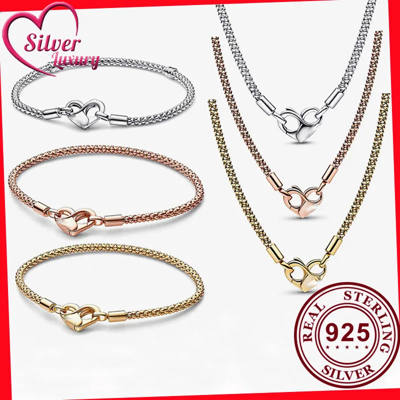 Authentic 925 sterling silver Bracelet Heart Bracelet Silver Moments Studded Chain Bracelet Fit Original Charm Jewelry For Women
Authentic 925 sterling silver Bracelet Heart Bracelet Silver Moments Studded Chain Bracelet Fit Original Charm Jewelry For Women