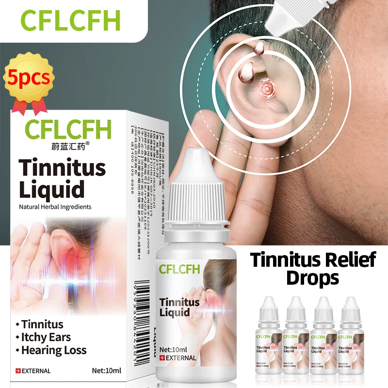 

Tinnitus Ear Drops Hearing Loss Deafness Treatment Earache Itchy Pain Health Liquid Ear Ringing Relief Medicine 3/5bottles