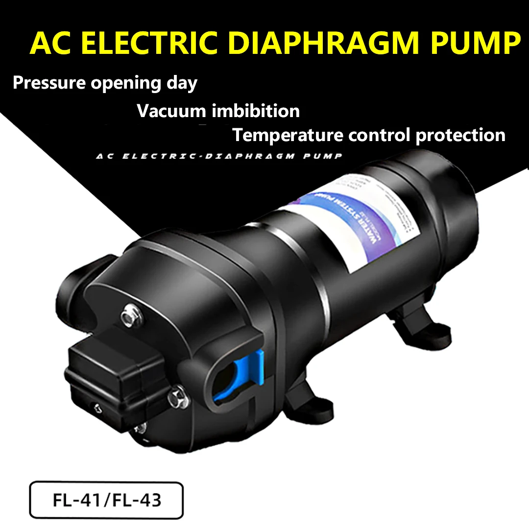 

AC 110V/220V Electric Mini RV Diaphragm Pump 17L Multipurpose Reciprocating Marine Self-priming Booster Vacuum Pump