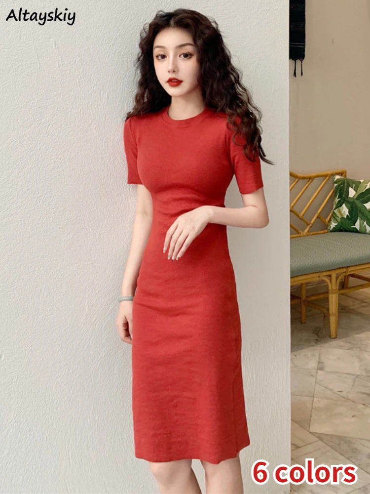 Short Sleeve Dress Women Elegant Vintage Summer New Slim All-match Ins Solid Vacation Casual Fashion Temperament Breathable Hot
Short Sleeve Dress Women Elegant Vintage Summer New Slim All-match Ins Solid Vacation Casual Fashion Temperament Breathable Hot
