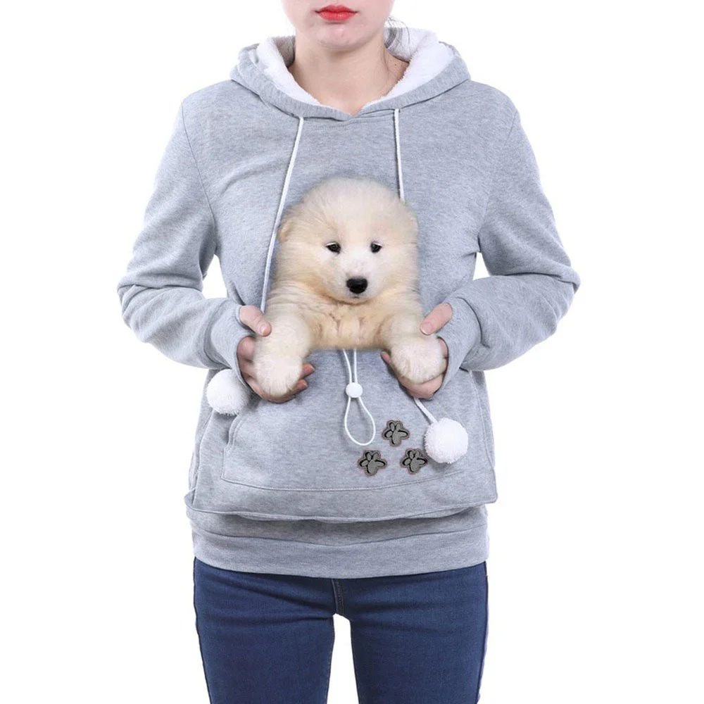 

Fashion 2021 High Quality Cat Lovers Hoodies Ears Cuddle Pouch Dog Pet Hoodies For Casual Kangaroo Pullovers Sweatshirt
