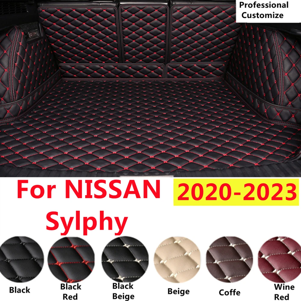 

SJ Custom Full Set Fit For NISSAN Sylphy 2023 2022 2021 Auto Fittings Waterproof Car Trunk Mat Tail Boot Tray Liner Rear Cargo