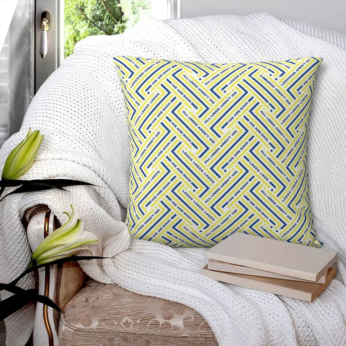 

Leeds Pattern Square Pillowcase Pillow Cover Polyester Cushion Decor Comfort Throw Pillow for Home Sofa