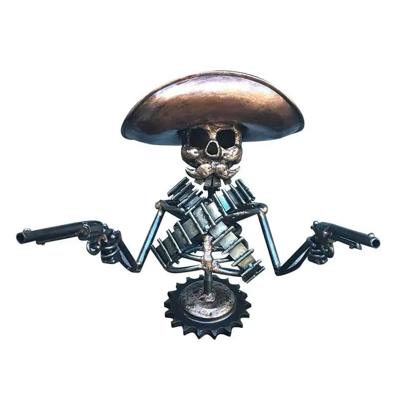 

Skeleton Car Ornament Car Front Hood Ornament Skull Cowboy Skeleton Statue Decor For Motorcycle Dashboard Handmade Cast Skeleton