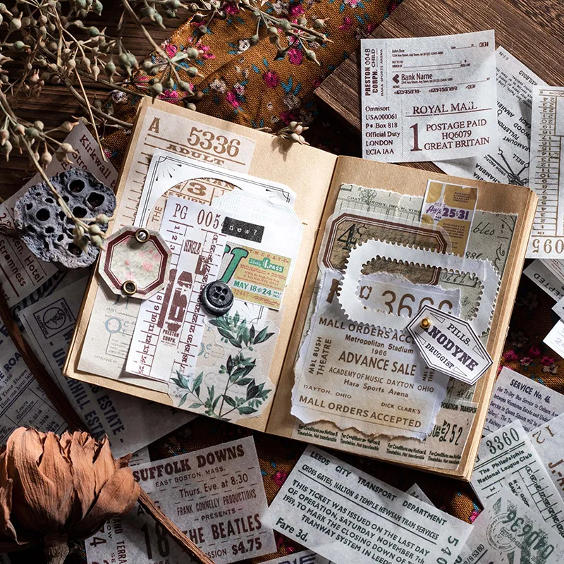 100Pcs Retro Tickets Decoration Diary Sticker A Beautiful Day Ticketing Newspaper Sticker Scrapbook Label Stationery Collection
100Pcs Retro Tickets Decoration Diary Sticker A Beautiful Day Ticketing Newspaper Sticker Scrapbook Label Stationery Collection