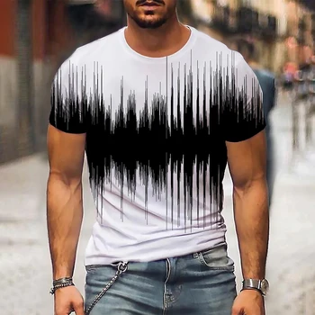 As Camisas de Verão Perfeitas para Homens: Design Luminoso 3D, Conforto e Estilo 10 Men's T Shirt Graphic 3d O Neck Black White Stripes Oversized Clothing Casual Daily Top Streetwear Short Sleeve Clothing Apparel
