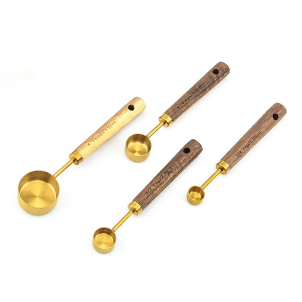 Measuring Spoon Set Wooden Handle Stainless Steel Measuring Cups Spoons Baking Tools Coffee Bartending Scale Kitchen Accessories
Measuring Spoon Set Wooden Handle Stainless Steel Measuring Cups Spoons Baking Tools Coffee Bartending Scale Kitchen Accessories