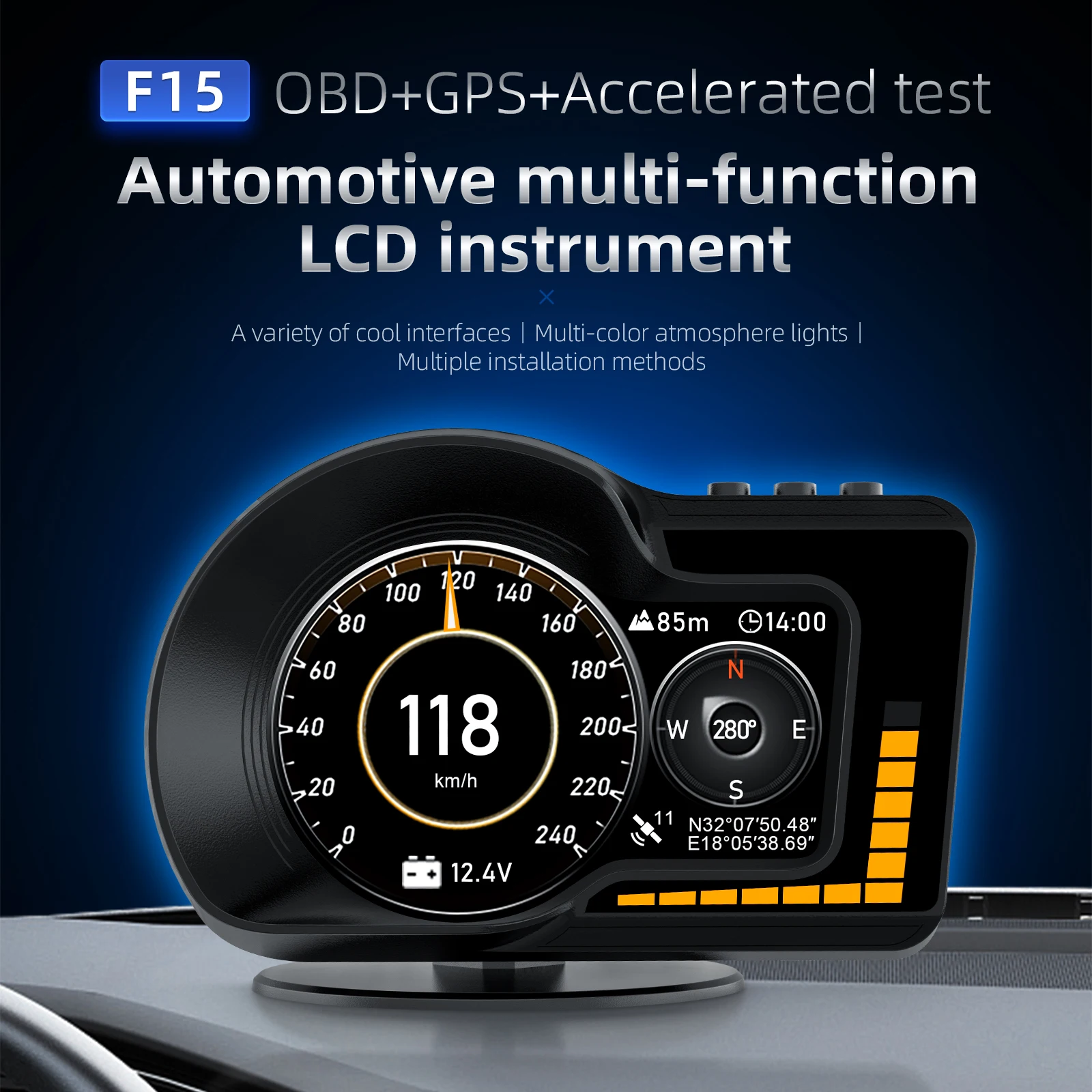 Car F15 OBD GPS Car Digital Speedometer Head Up Display For HUD Overspeed Alarm Function Dual System Car Electronic Accessories
Car F15 OBD GPS Car Digital Speedometer Head Up Display For HUD Overspeed Alarm Function Dual System Car Electronic Accessories