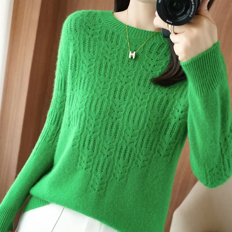 Cashmere Pullover Women Autumn/Winter New Loose Round Neck Bottoming Shirt 100% Pure Wool Sweater Pull Casual Hollow Ladies Tops
Cashmere Pullover Women Autumn/Winter New Loose Round Neck Bottoming Shirt 100% Pure Wool Sweater Pull Casual Hollow Ladies Tops
