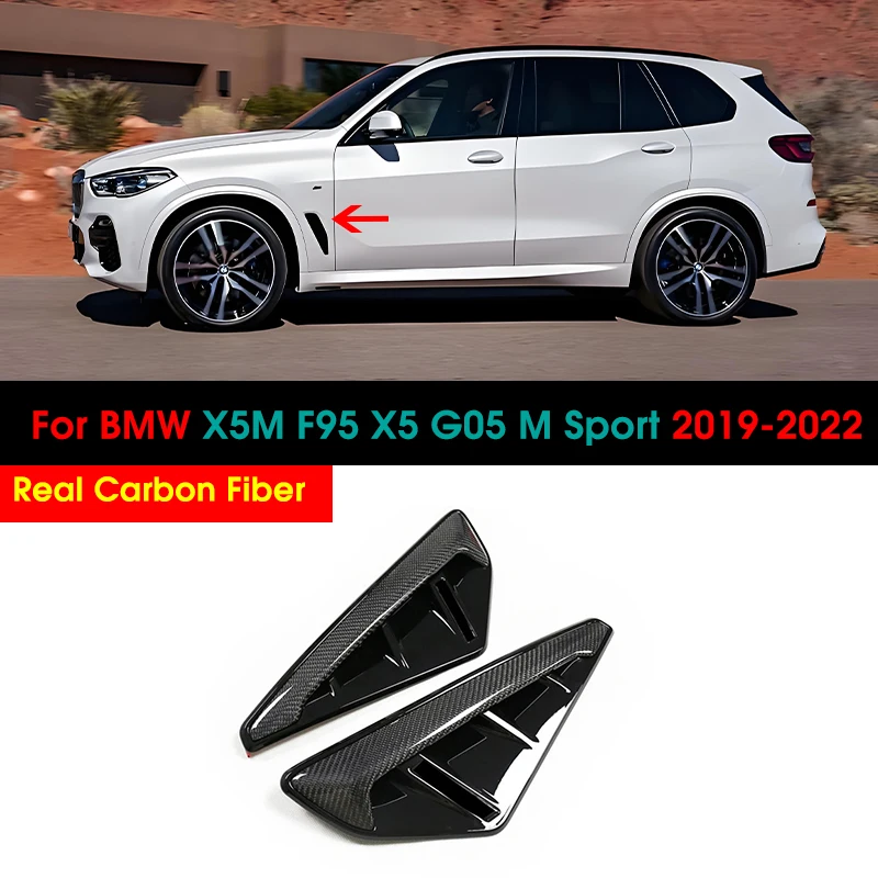 

Carbon Fiber Replacement Side Fender Cover For BMW X5 G05 M Sport X5M F95 2019-2022 MP Style Car Side Air Intake Vent Cover Trim