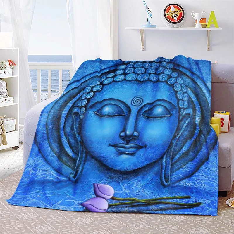 

Buddha Throw Blanket, Super Soft Warm Fuzzy Bed Flannel Blanket, Lightweight Fleece Throws for Couch Sofa Chair Office Travel