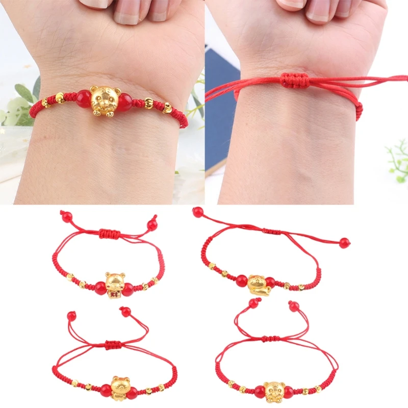 2022 Chinese New Year Red Bracelet Lucky Animal Charm Bracelet for the Year of Tiger Red Rope Jewelry Gift for Lady Couples Kids
2022 Chinese New Year Red Bracelet Lucky Animal Charm Bracelet for the Year of Tiger Red Rope Jewelry Gift for Lady Couples Kids