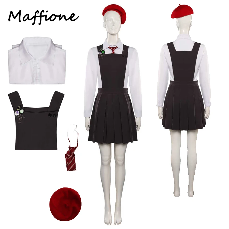 Adult Matilda Hortensia Cosplay Women Costume Outfits White Shirt Dress Red Hat Fantasia Clothing Female Halloween Party Suit
Adult Matilda Hortensia Cosplay Women Costume Outfits White Shirt Dress Red Hat Fantasia Clothing Female Halloween Party Suit