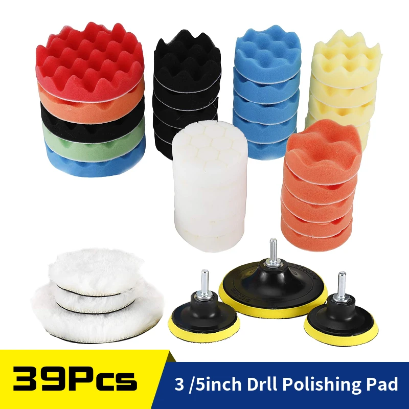 39Pcs Polishing Pad Kit, 2 in-1 Car Foam Buffing Pads 5Inch 3Inch Compound Wool Pad, M10 Backing Plate for Automotive Polisher
39Pcs Polishing Pad Kit, 2 in-1 Car Foam Buffing Pads 5Inch 3Inch Compound Wool Pad, M10 Backing Plate for Automotive Polisher