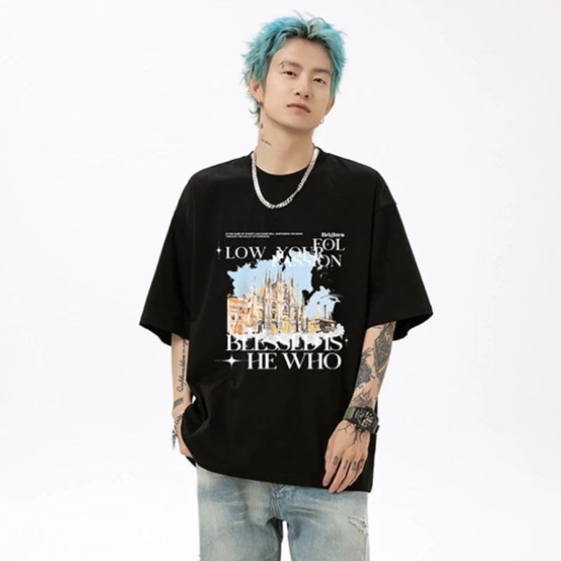 Korean T-shirt Men's Women's Pullover Round Neck Cotton Short Sleeve Loose American Printed Summer Sports Cool
Korean T-shirt Men's Women's Pullover Round Neck Cotton Short Sleeve Loose American Printed Summer Sports Cool