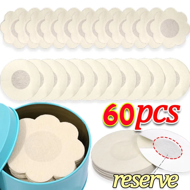 

60pcs/box Nipple Cover Stickers Women Breast Lift Tape Pasties Invisible Self-Adhesive Disposable Bra Padding Chest Paste Patch