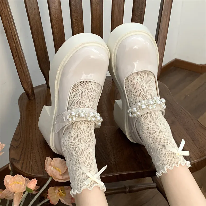 Женские туфли мэри джейн на массивной платформе, новые туфли в стиле "Лолита" с милым жемчугом и пряжкой, женские лакированные кожаные повседневные туфли, Y2K
Женские туфли мэри джейн на массивной платформе, новые туфли в стиле "Лолита" с милым жемчугом и пряжкой, женские лакированные кожаные повседневные туфли, Y2K