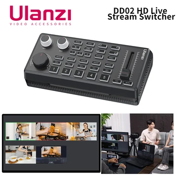 Ulanzi 라이브 비디오 스위처, DD02, 4 채널 HDMI 스트리밍, 4K HD 스크린, YUY2 MJPEG 캡처 형식, 라이브 스트리밍 도구, 비디오 믹서