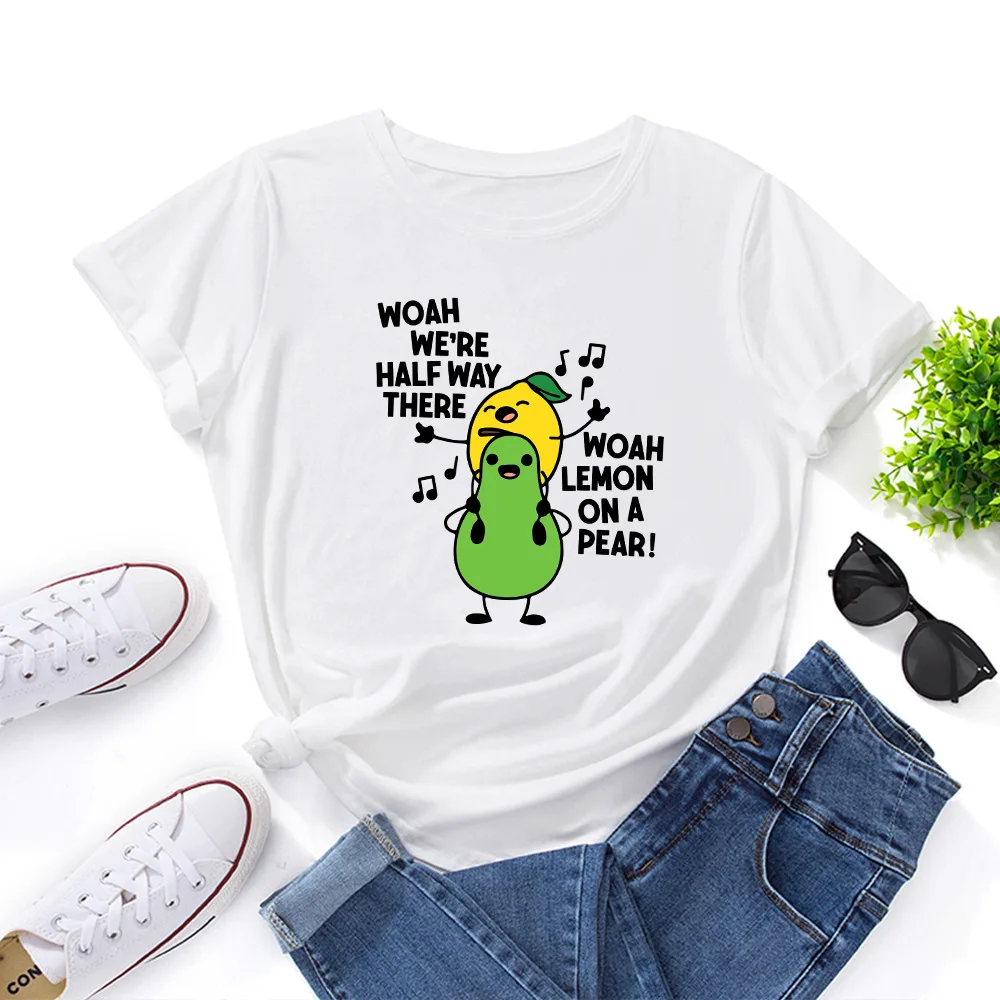 Women's Cute Avocado Printed Cotton T-shirt, Lemon on a Pear, Loose Casual Sweat Tee, Clothes Style, Fashion
Women's Cute Avocado Printed Cotton T-shirt, Lemon on a Pear, Loose Casual Sweat Tee, Clothes Style, Fashion