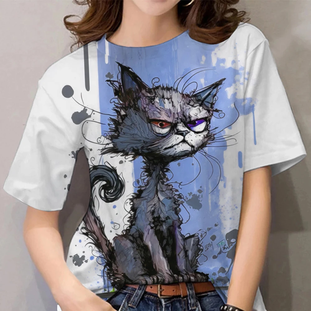 2024 Fashion Women's T-Shirt Cartoon Cat Print Short Sleeve Tees Female Harajuku Ladies O-Neck T Shirt Oversized Women Clothing
2024 Fashion Women's T-Shirt Cartoon Cat Print Short Sleeve Tees Female Harajuku Ladies O-Neck T Shirt Oversized Women Clothing