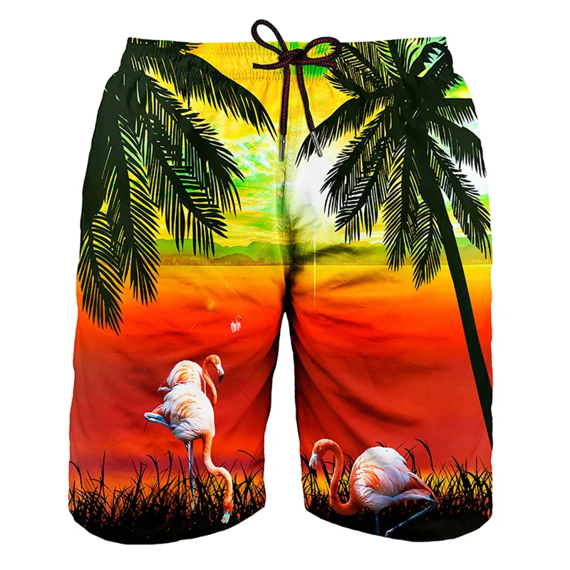 

Hawaiian Tropical Palm Trees Beach Shorts For Men Kids 3d Print Summer Vacation Street Swim Trunks Quick Dry Surf Board Shorts
