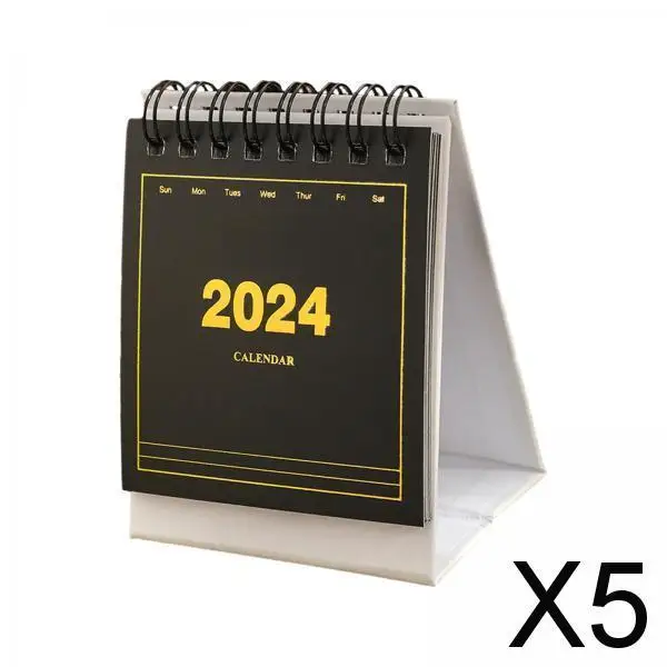 

5X 2024 Calendar Freestanding Portable Small Desk Calendar for