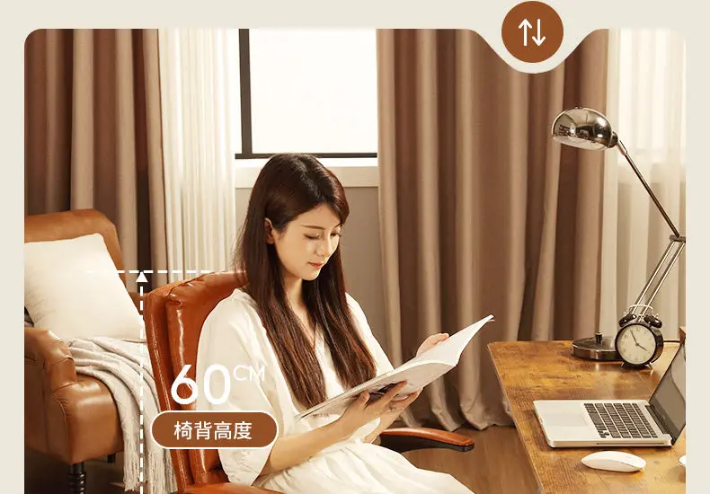 Luxurious Leather Comfortable Computer Chair, Bedroom Study Office Writing Chair, Student Sedentary Study Chair, Retro Furniture Luxurious Leather Comfortable Computer Chair, Bedroom Study Office Writing Chair, Student Sedentary Study Chair, Retro Furniture