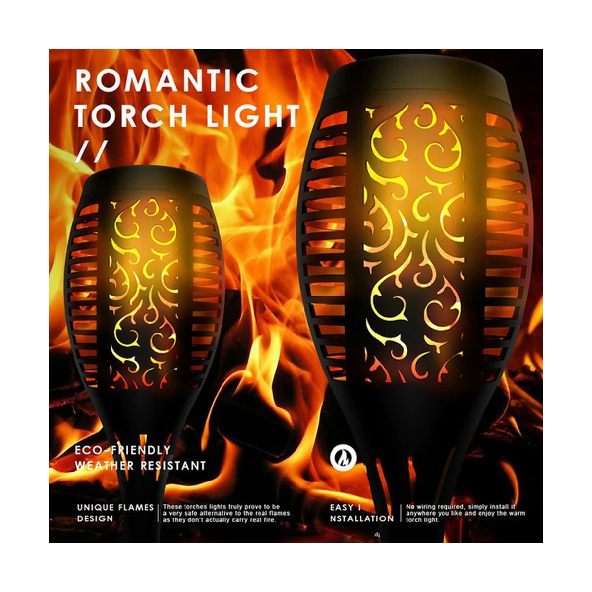6Pcs Solar Flame Torch Lights Flickering Light Waterproof Garden Decoration Outdoor Lawn Path Yard Patio Floor
6Pcs Solar Flame Torch Lights Flickering Light Waterproof Garden Decoration Outdoor Lawn Path Yard Patio Floor