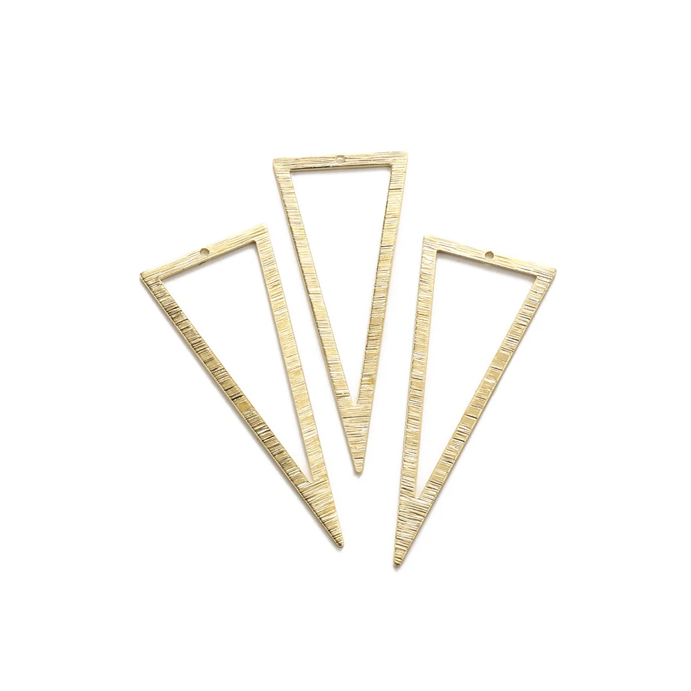 

10Pcs Raw Brass Textured Geometry Hollow Triangle Pendant Charms for Diy Earrings Necklace Bracelet Jewelry Making Findings