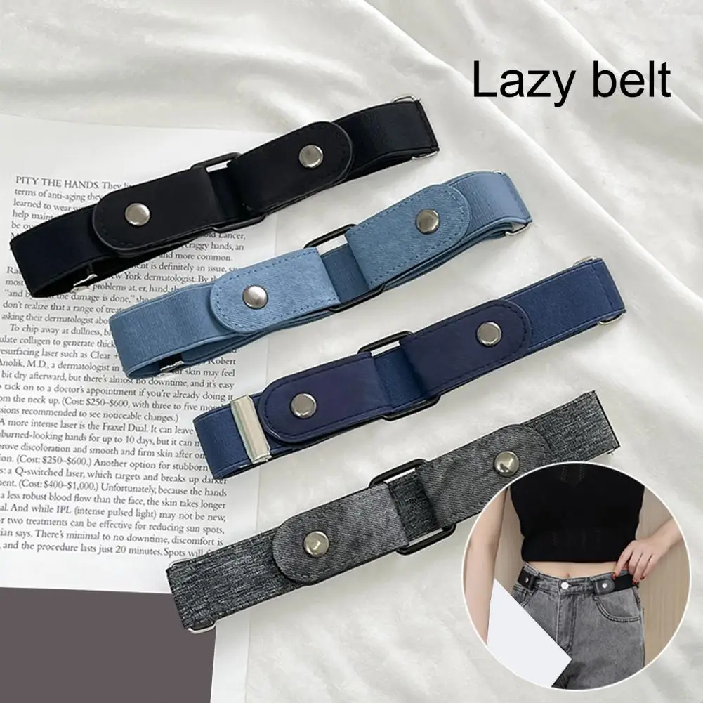 

Women Men Belt Adjustable Elastic Anti-break Stainless Buckle Clothes Matching Unisex Waist Strap Pants Belt Clothes Accessory