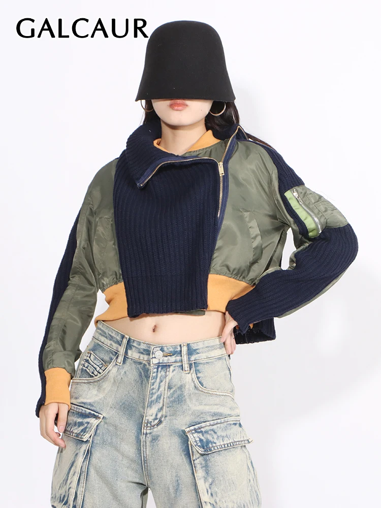 GALCAUR Streetwear Vintage Patchwork Knitting Coats For Women Round Neck Long Sleeve Spliced Zipper Casual Hit Color Coat Female
GALCAUR Streetwear Vintage Patchwork Knitting Coats For Women Round Neck Long Sleeve Spliced Zipper Casual Hit Color Coat Female
