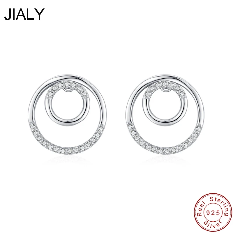 Fine European Double Circel AAA CZ S925 Sterling Silver Stud Earrings For Women Birthday Party Wedding Gift Jewelry
Fine European Double Circel AAA CZ S925 Sterling Silver Stud Earrings For Women Birthday Party Wedding Gift Jewelry