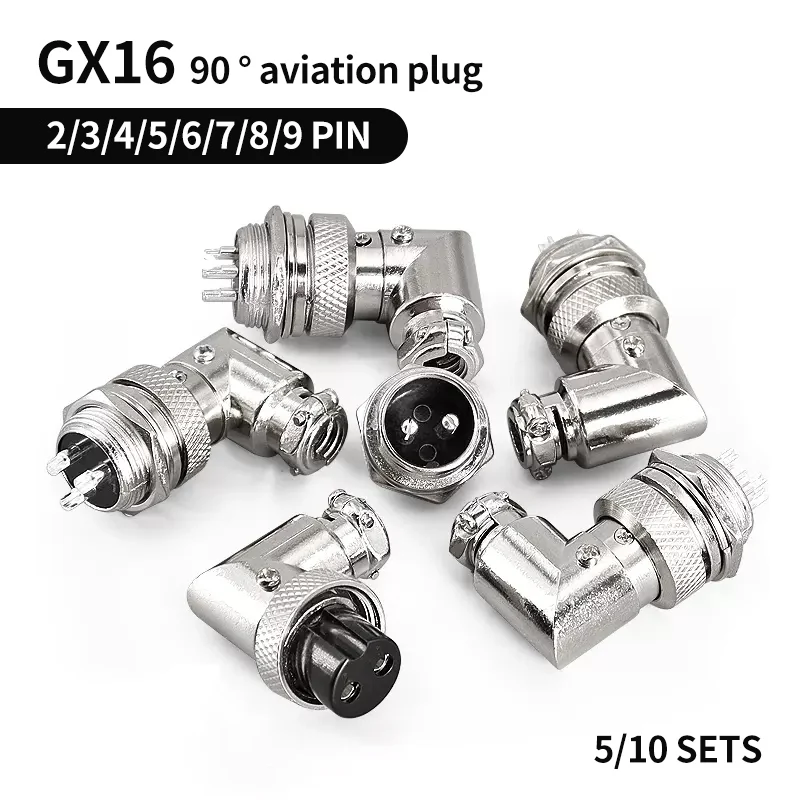 Aviation plug socket elbow GX16-2PIN 3PIN 4PIN 5PIN 6PIN 7PIN 8PIN 9PIN right-angle connector 90-degree right-wing connector
Aviation plug socket elbow GX16-2PIN 3PIN 4PIN 5PIN 6PIN 7PIN 8PIN 9PIN right-angle connector 90-degree right-wing connector
