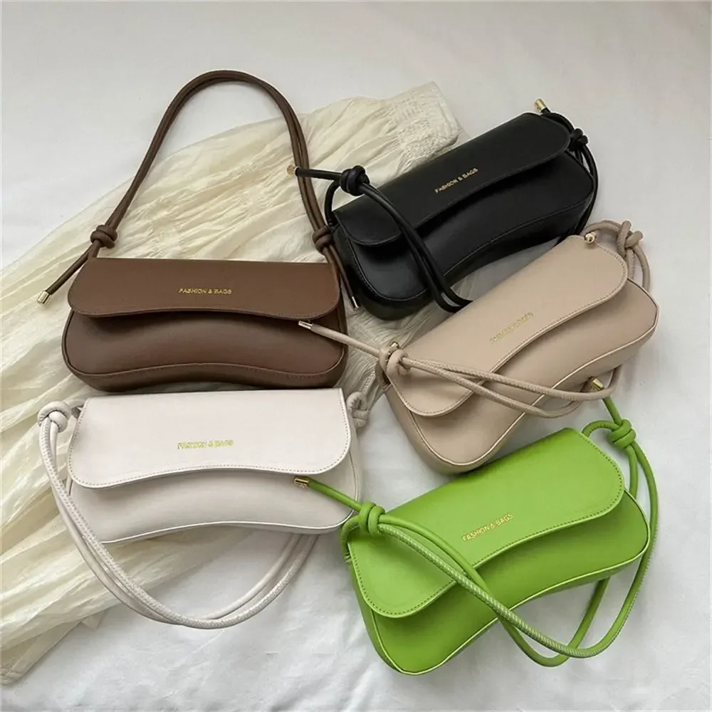 

2023 Women Fashion PU Leather Shoulder Bag Hobo New In Sling Bag Crossbody Handbag Stylish Solid Color Pouch Saddle Handbags
