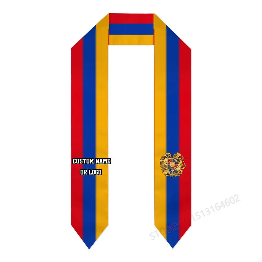 

Custom Name Or Logo Armenia Flag Graduation Stole Sash International Study Abroad Class of 2023 Shawl