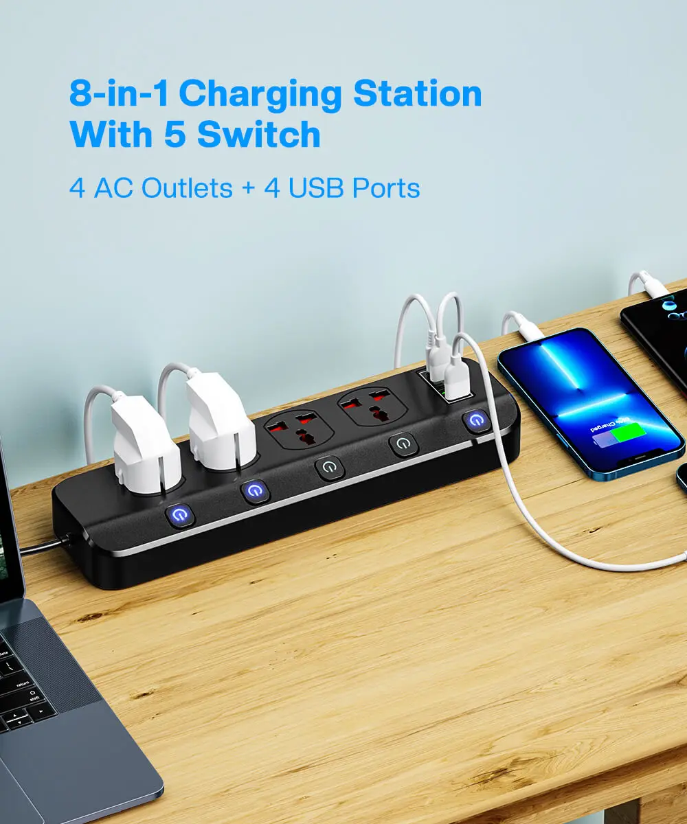 Network Filter Power Strip 2500W With 4 Universal Socket Multiple USB and 5 Switch, EU US UK Plug Socket Extension Cable For Home 6 Mallzona Sa9135cdc63ff444b85c5a69fb09e716aI Network Filter Power Strip 2500W With 4 Universal Socket Multiple USB and 5 Switch, EU US UK Plug Socket Extension Cable For Home Mallzona