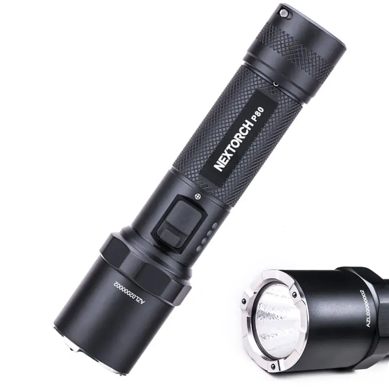 

NEXTORCH P80 P9 LED 1300LM Flashlight Double Switch 4 Modes Type-C Rechargeable Waterproof Mini Pocket Tactical Torch