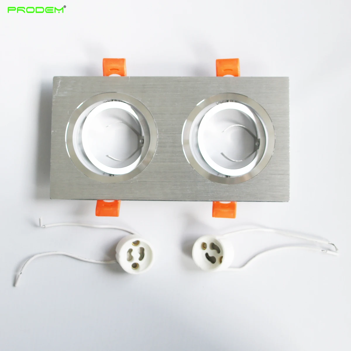 DIY kits2 in 1 Double LED Down Light Fixture MR16 Holder Square Edge Rotatable Spotlight Brim with GU10 Socket
DIY kits2 in 1 Double LED Down Light Fixture MR16 Holder Square Edge Rotatable Spotlight Brim with GU10 Socket