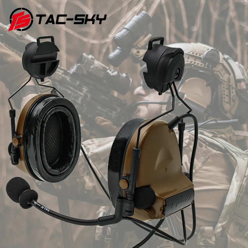 

TS TAC-SKY COMTAC II Tactical Helmet ARC Rail Adapter Bracket C2 Headset for Tactical Airsoft Hunting Hearing Protection Headset