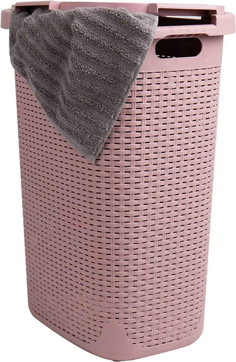 Mind Reader 60L Slim Laundry Hamper Clothes Basket, Lid, Plastic, 17.65"L x 13.75"W x 24.15"H, Pink
Mind Reader 60L Slim Laundry Hamper Clothes Basket, Lid, Plastic, 17.65"L x 13.75"W x 24.15"H, Pink