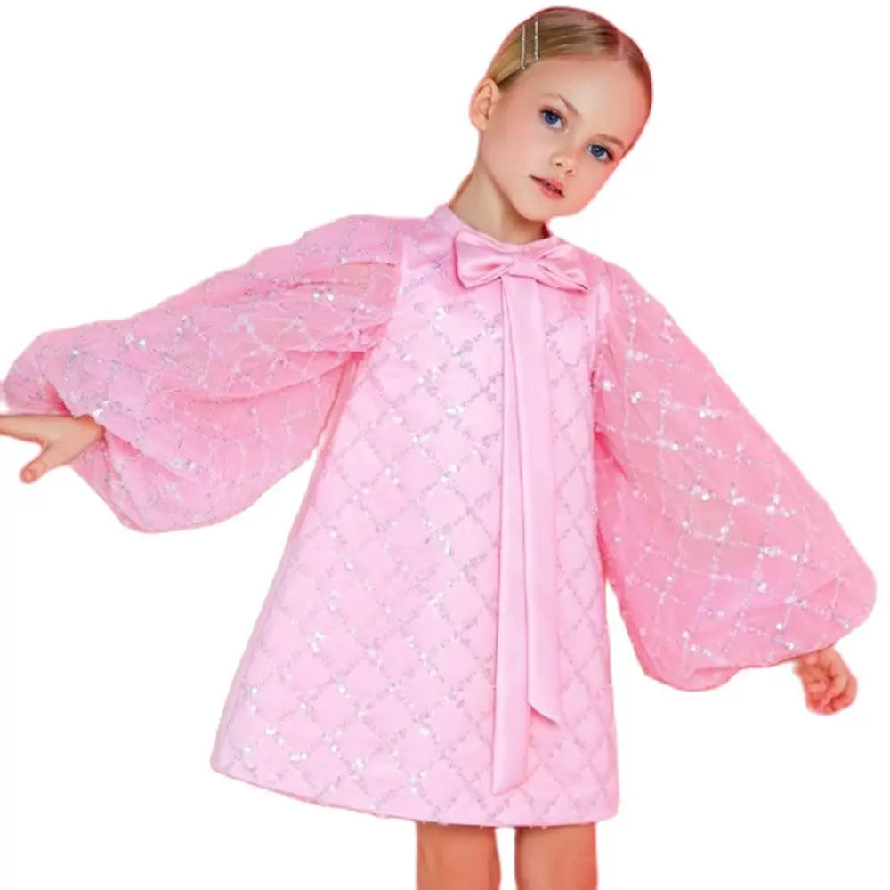 Pink Shiny Sequin Flower Girl Dress Long Sleeve Bow Decoration Party Kids Birthday Princess First Communion Gowns
Pink Shiny Sequin Flower Girl Dress Long Sleeve Bow Decoration Party Kids Birthday Princess First Communion Gowns